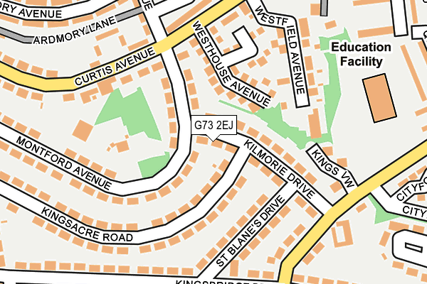 G73 2EJ map - OS OpenMap – Local (Ordnance Survey)