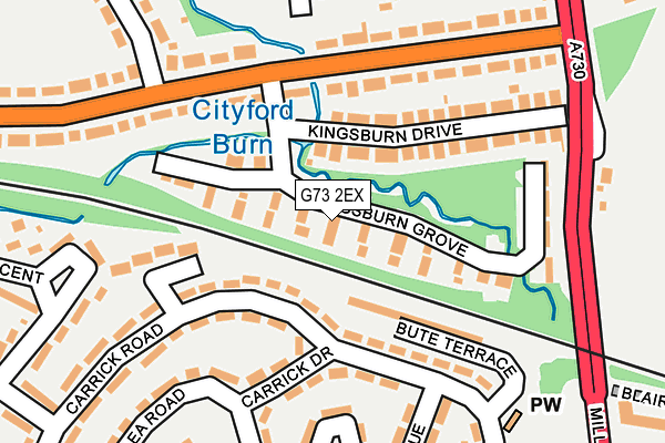 G73 2EX map - OS OpenMap – Local (Ordnance Survey)