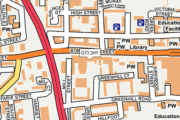 G73 2HY map - OS OpenMap – Local (Ordnance Survey)