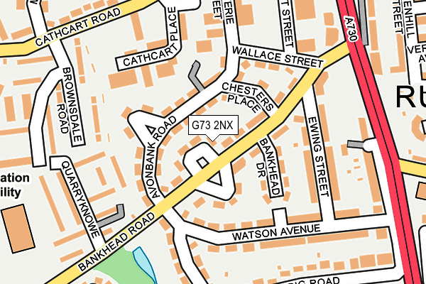 G73 2NX map - OS OpenMap – Local (Ordnance Survey)