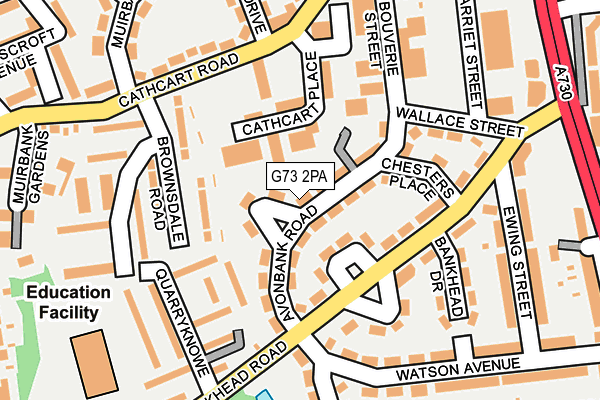 G73 2PA map - OS OpenMap – Local (Ordnance Survey)