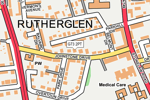 G73 2PT map - OS OpenMap – Local (Ordnance Survey)