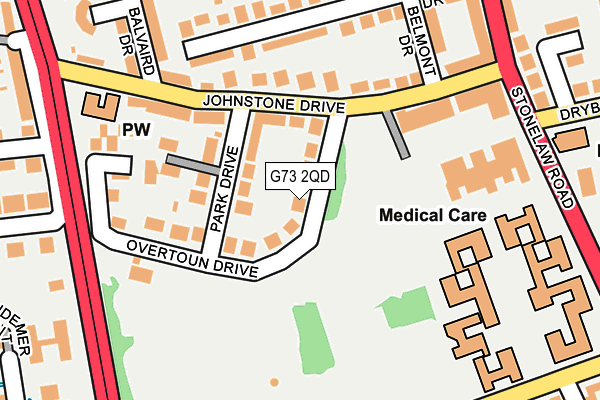 G73 2QD map - OS OpenMap – Local (Ordnance Survey)