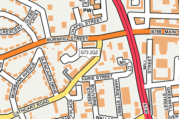 G73 2QZ map - OS OpenMap – Local (Ordnance Survey)