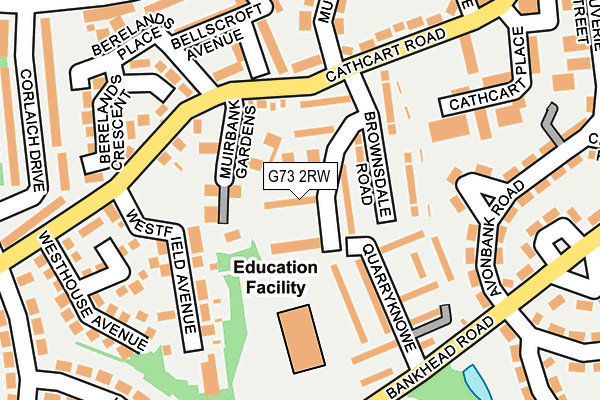 G73 2RW map - OS OpenMap – Local (Ordnance Survey)