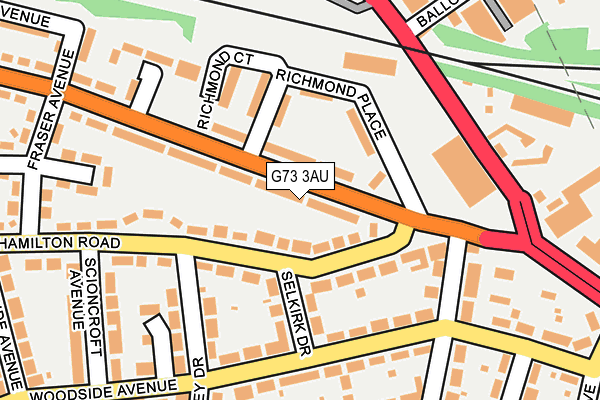 G73 3AU map - OS OpenMap – Local (Ordnance Survey)