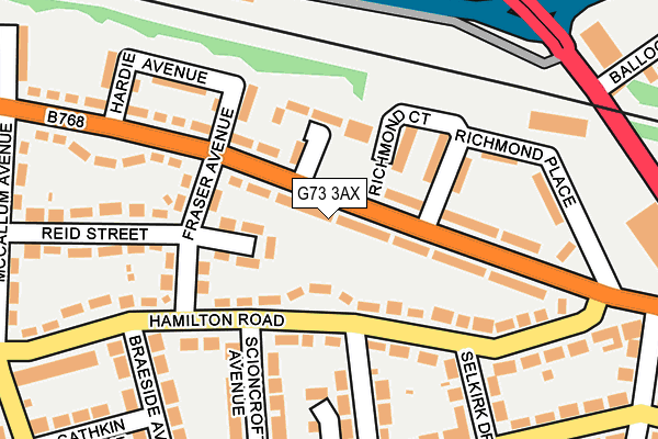 G73 3AX map - OS OpenMap – Local (Ordnance Survey)