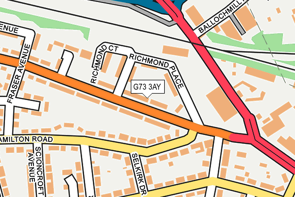 G73 3AY map - OS OpenMap – Local (Ordnance Survey)