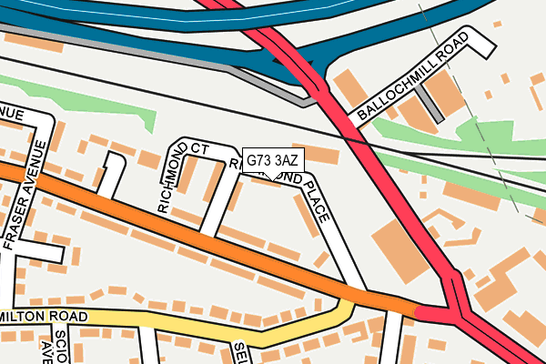 G73 3AZ map - OS OpenMap – Local (Ordnance Survey)