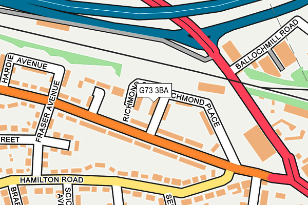 G73 3BA map - OS OpenMap – Local (Ordnance Survey)