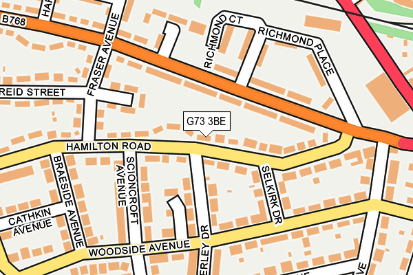 G73 3BE map - OS OpenMap – Local (Ordnance Survey)