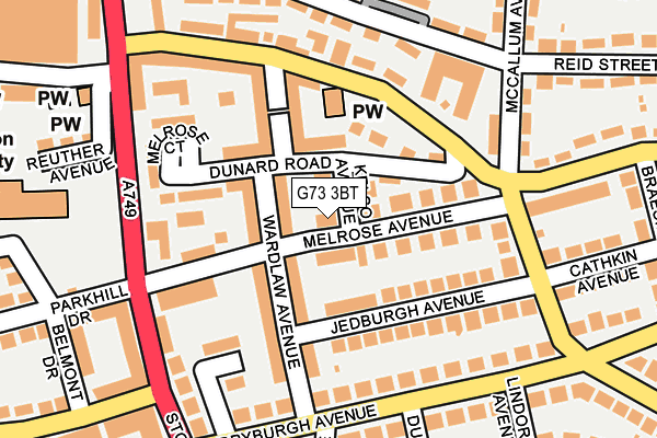 G73 3BT map - OS OpenMap – Local (Ordnance Survey)