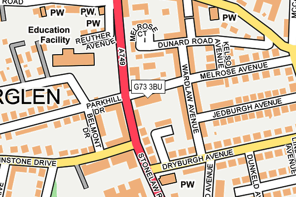 G73 3BU map - OS OpenMap – Local (Ordnance Survey)