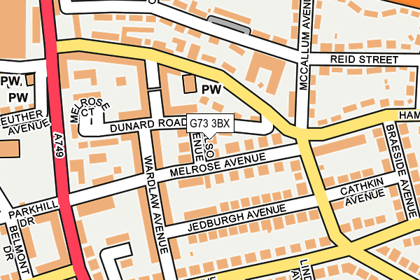 G73 3BX map - OS OpenMap – Local (Ordnance Survey)