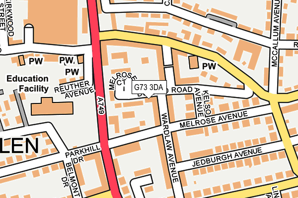 G73 3DA map - OS OpenMap – Local (Ordnance Survey)