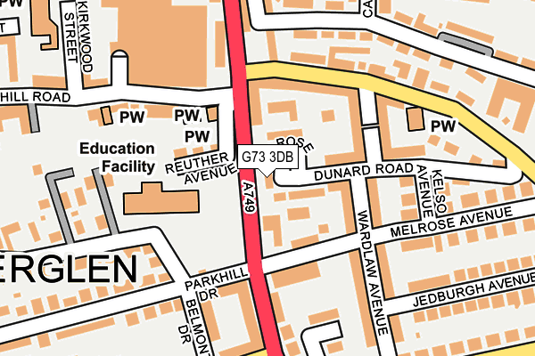 G73 3DB map - OS OpenMap – Local (Ordnance Survey)