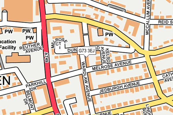 G73 3EJ map - OS OpenMap – Local (Ordnance Survey)