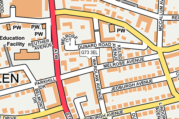 G73 3EL map - OS OpenMap – Local (Ordnance Survey)