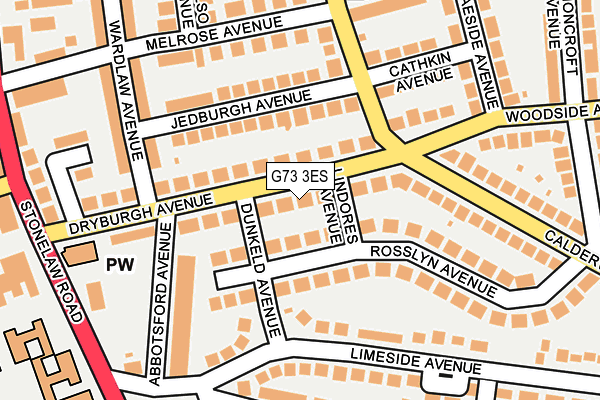 G73 3ES map - OS OpenMap – Local (Ordnance Survey)