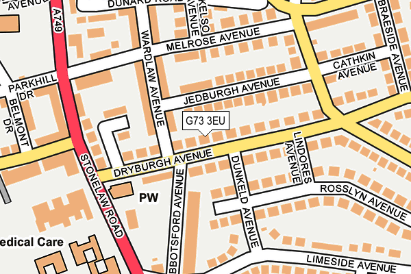 G73 3EU map - OS OpenMap – Local (Ordnance Survey)