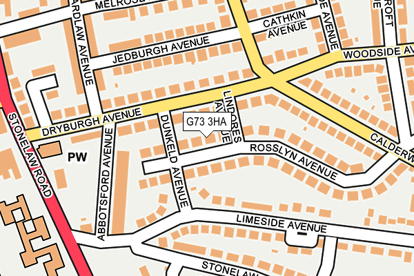 G73 3HA map - OS OpenMap – Local (Ordnance Survey)