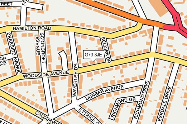 G73 3JE map - OS OpenMap – Local (Ordnance Survey)