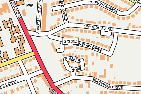 G73 3NZ map - OS OpenMap – Local (Ordnance Survey)