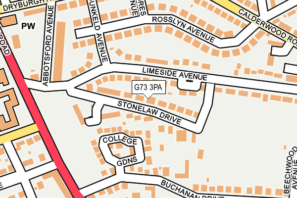 G73 3PA map - OS OpenMap – Local (Ordnance Survey)
