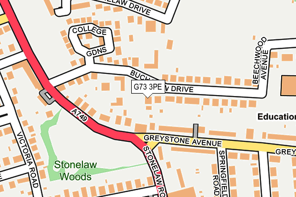 G73 3PE map - OS OpenMap – Local (Ordnance Survey)