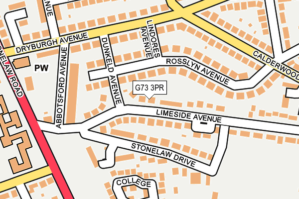 G73 3PR map - OS OpenMap – Local (Ordnance Survey)