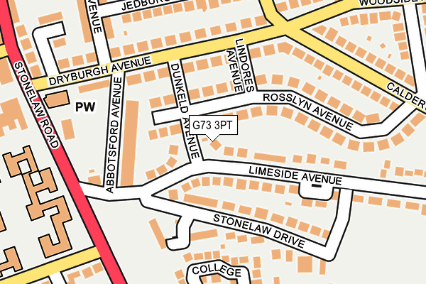 G73 3PT map - OS OpenMap – Local (Ordnance Survey)