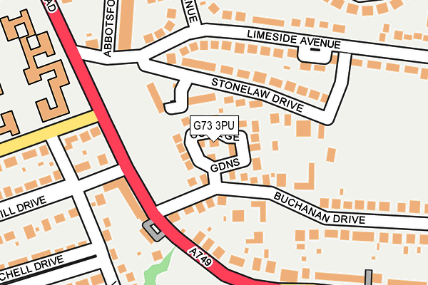 G73 3PU map - OS OpenMap – Local (Ordnance Survey)
