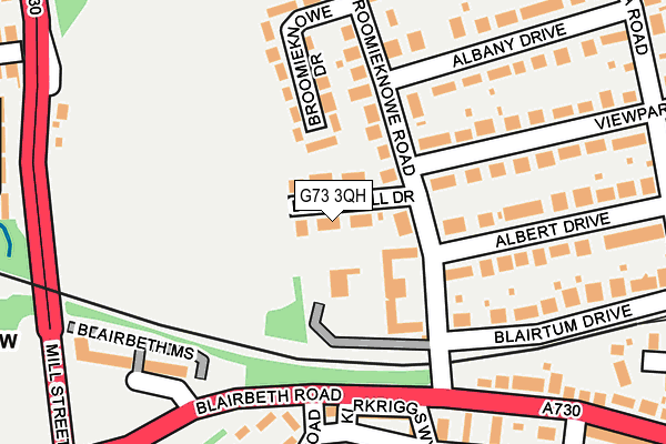 G73 3QH map - OS OpenMap – Local (Ordnance Survey)