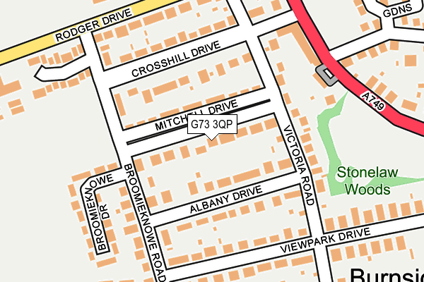 G73 3QP map - OS OpenMap – Local (Ordnance Survey)