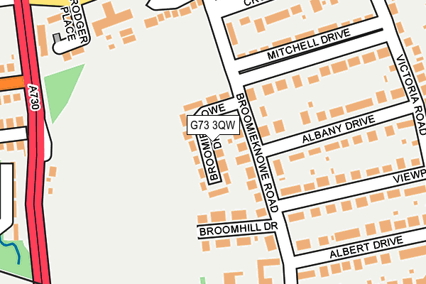 G73 3QW map - OS OpenMap – Local (Ordnance Survey)