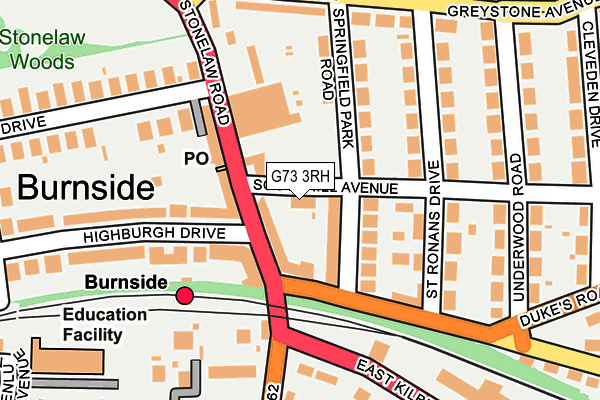 G73 3RH map - OS OpenMap – Local (Ordnance Survey)