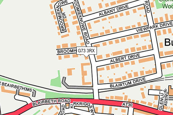 G73 3RX map - OS OpenMap – Local (Ordnance Survey)