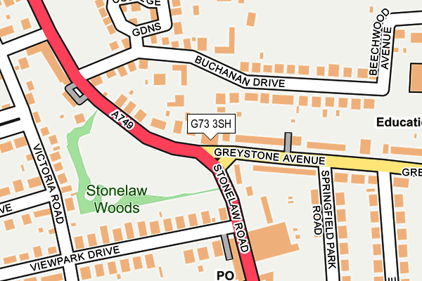 G73 3SH map - OS OpenMap – Local (Ordnance Survey)