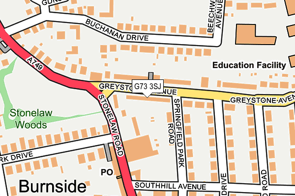 G73 3SJ map - OS OpenMap – Local (Ordnance Survey)