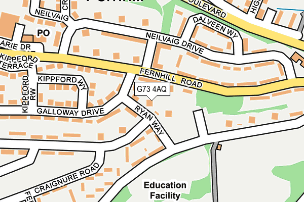 G73 4AQ map - OS OpenMap – Local (Ordnance Survey)