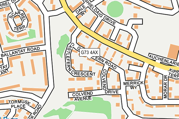 G73 4AX map - OS OpenMap – Local (Ordnance Survey)