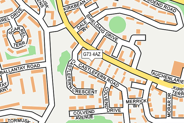 G73 4AZ map - OS OpenMap – Local (Ordnance Survey)