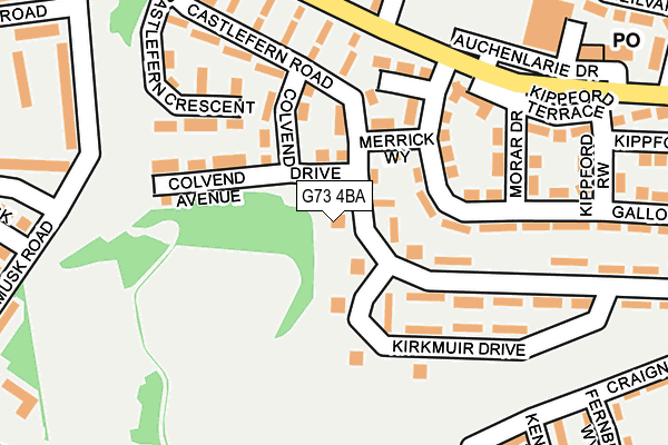 G73 4BA map - OS OpenMap – Local (Ordnance Survey)