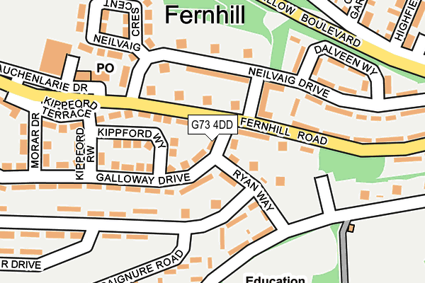 G73 4DD map - OS OpenMap – Local (Ordnance Survey)