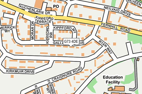 G73 4DE map - OS OpenMap – Local (Ordnance Survey)