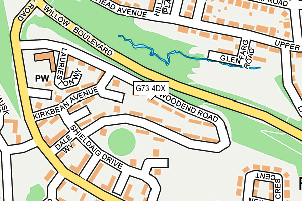 G73 4DX map - OS OpenMap – Local (Ordnance Survey)