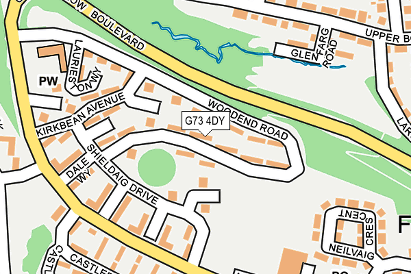G73 4DY map - OS OpenMap – Local (Ordnance Survey)