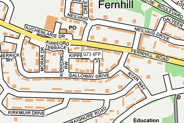 G73 4FP map - OS OpenMap – Local (Ordnance Survey)