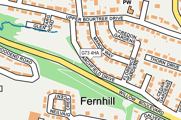 G73 4HA map - OS OpenMap – Local (Ordnance Survey)