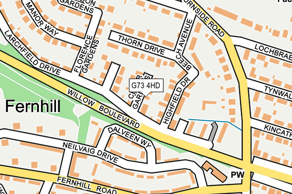 G73 4HD map - OS OpenMap – Local (Ordnance Survey)
